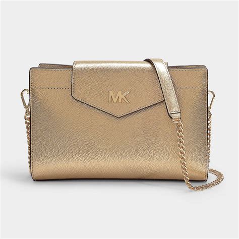 michael kors white and gold bag|michael kors gold crossbody bag.